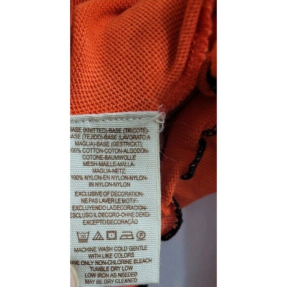 Free People High Tides Embroidered Mesh Bell Sleeve Top Coral Boho Sheer Size S - Picture 9 of 13